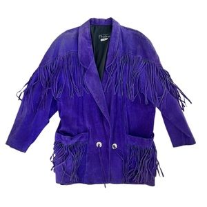 Rare Purple Fringe Suede Western Jacket